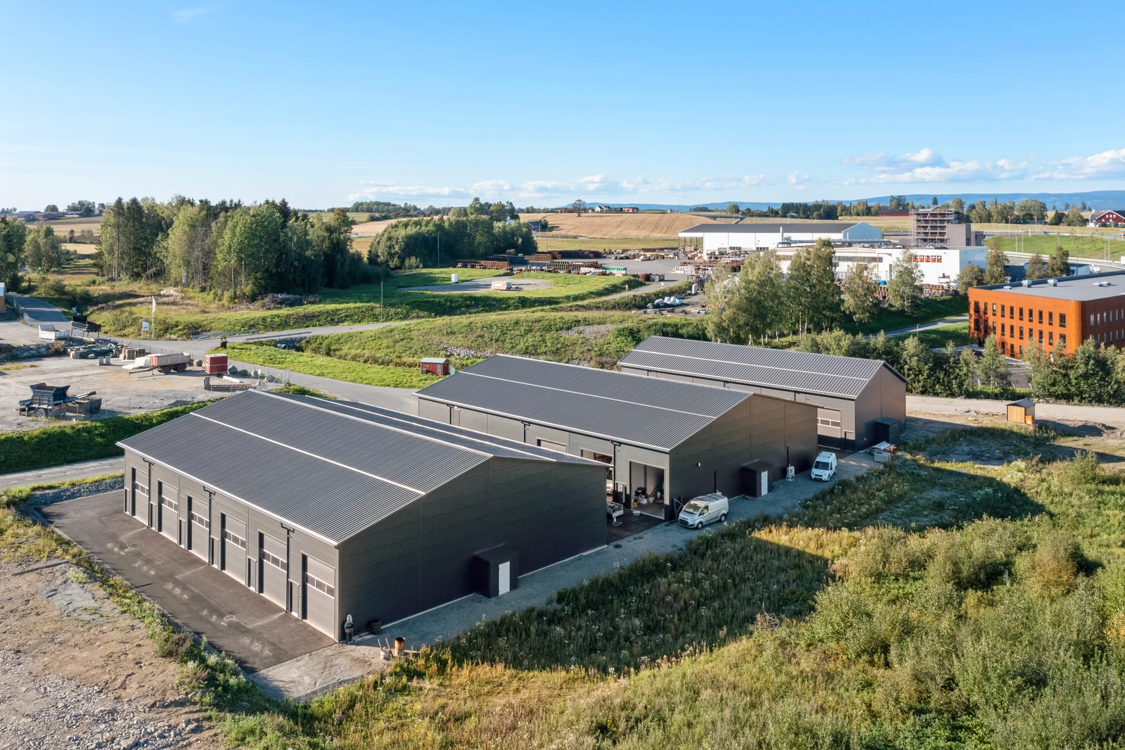 Dronebilde av området rundt Uthusvegen 14C